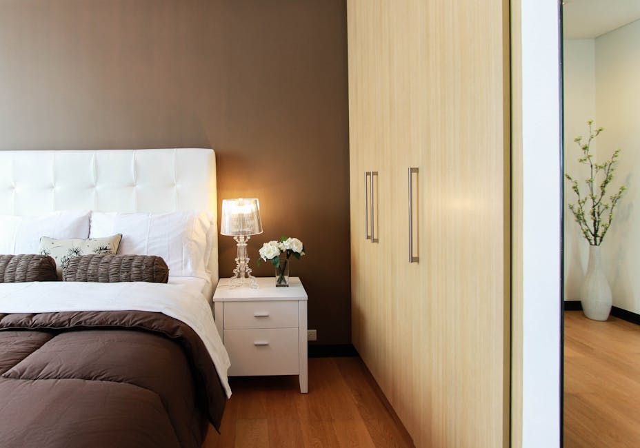 Modern bedroom with dark accents